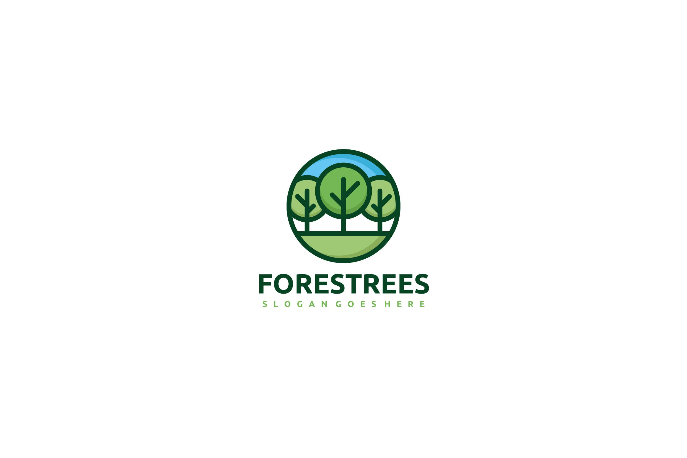 森林树木几何图形logo设计模板foresttreeslogo