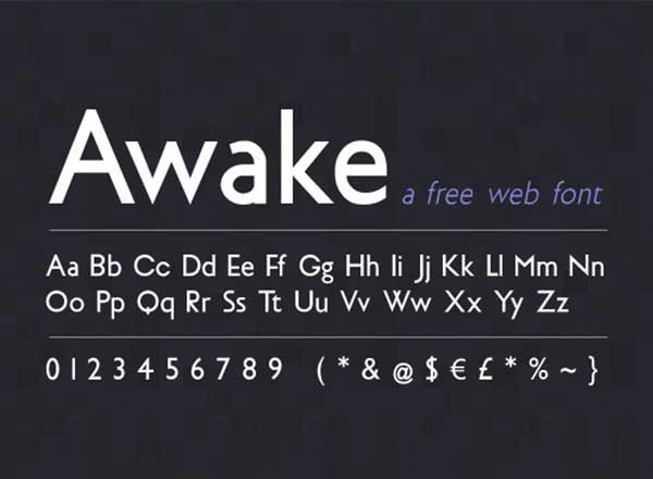 免费网页字体 awake sans free web font