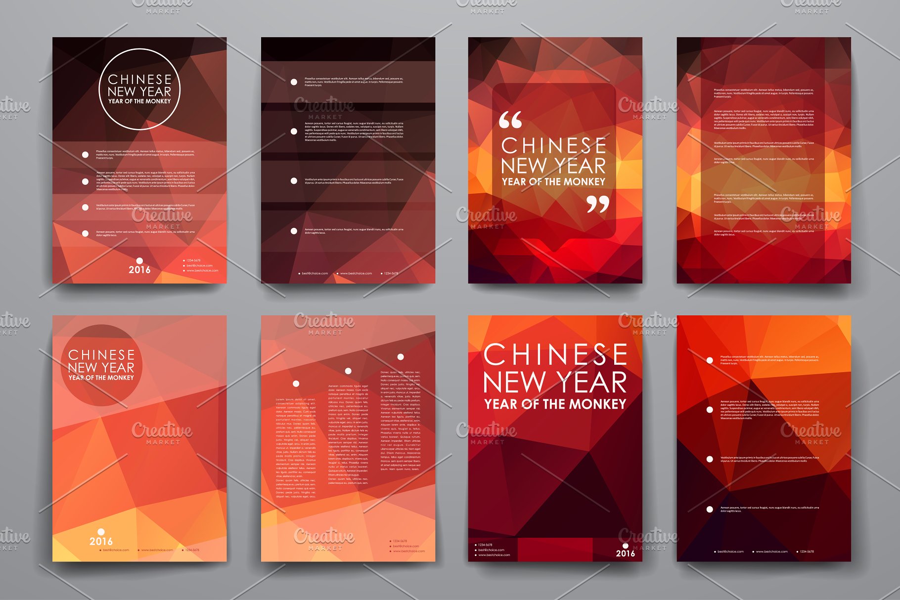 中国新年主题风小册子画册模板chinesenewyearbrochures