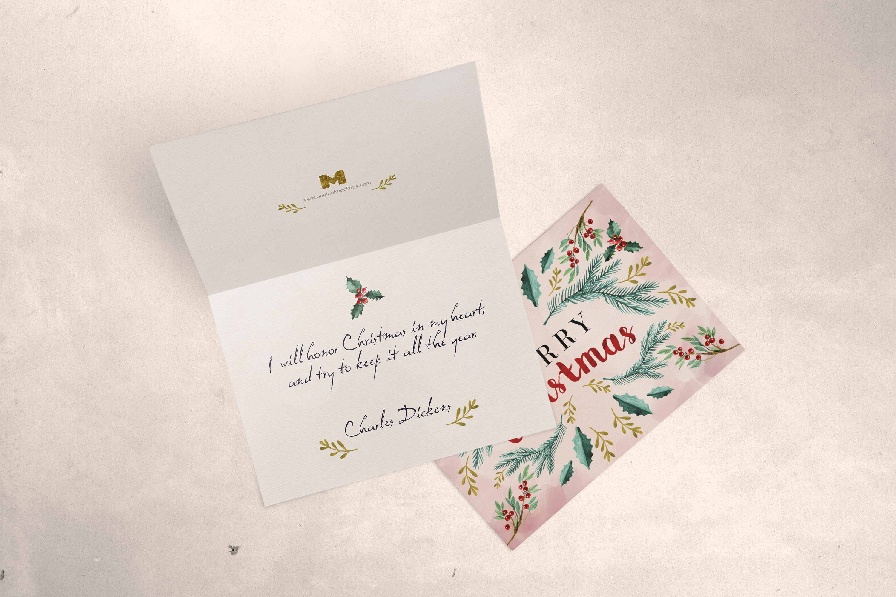 贺卡邀请卡封面内页设计效果图样机03greetingcardmockup03