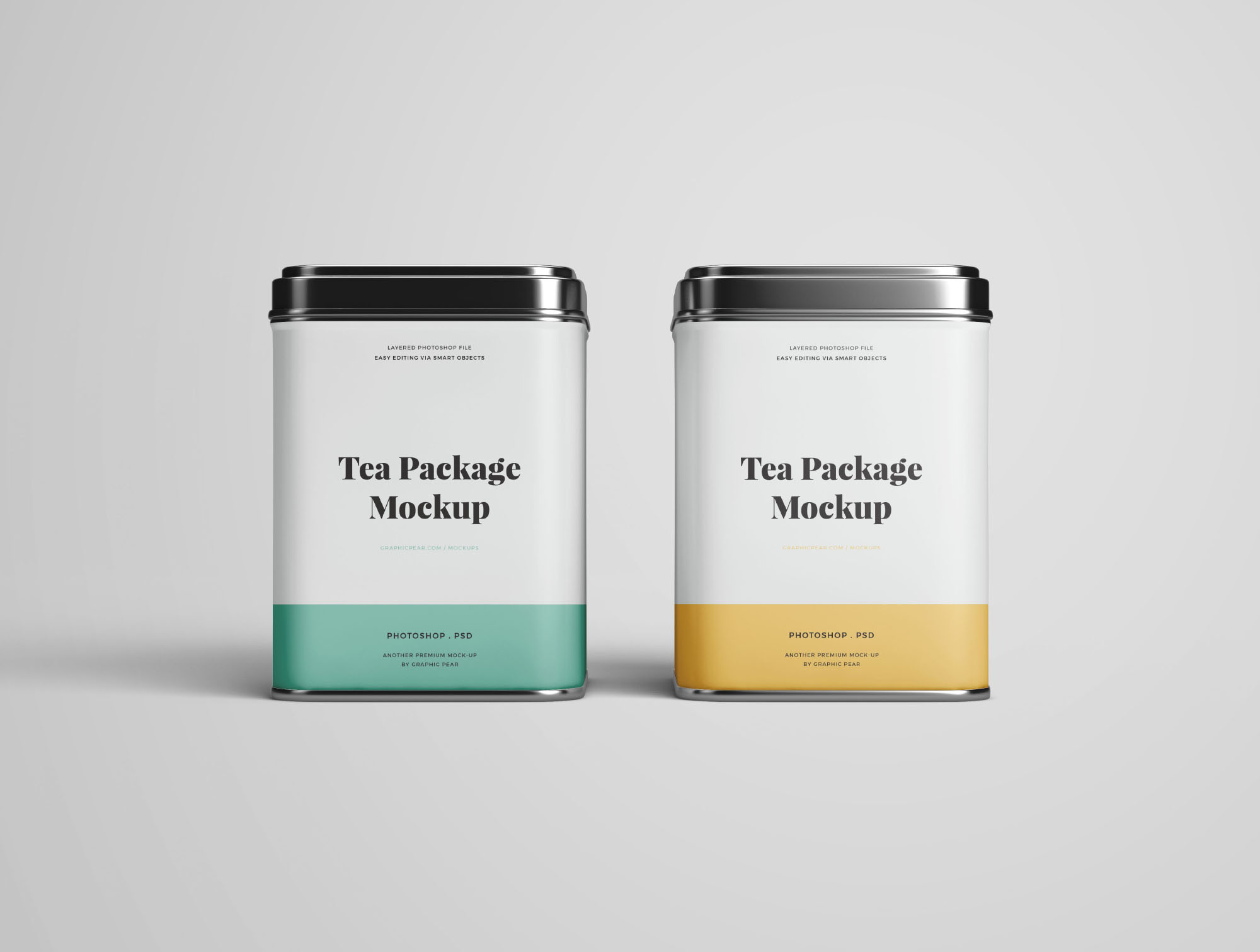 茶叶铁盒包装设计效果样机 tea package mockup