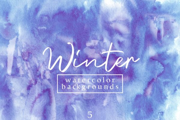 冬季水彩肌理纹理背景图素材v5 winter watercolor backgrounds