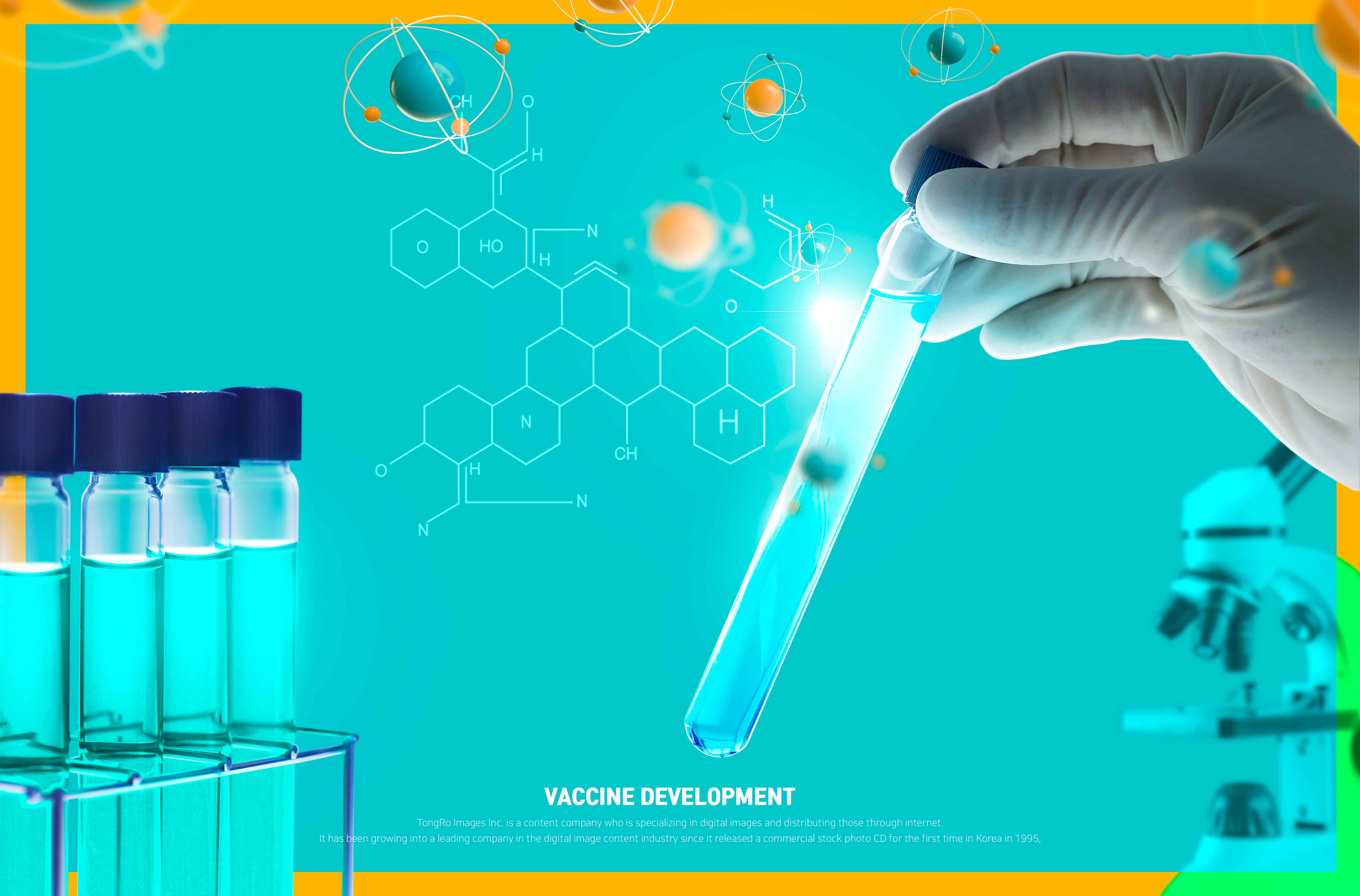 冠状病毒疫苗研发主题生物技术海报设计模板合集v2