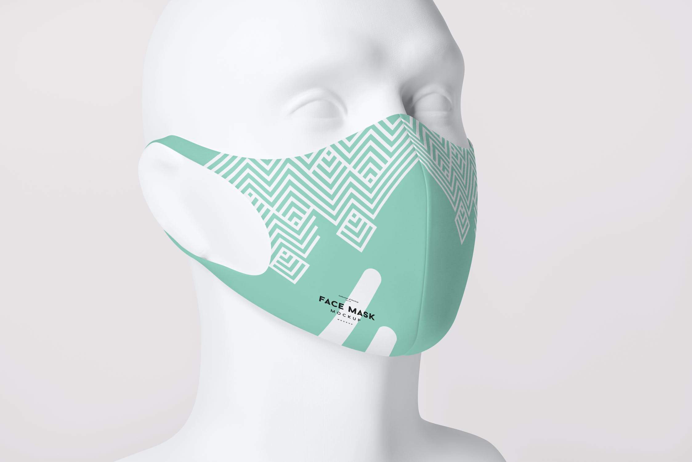 时尚印花口罩设计效果图样机v3facemaskmockup3