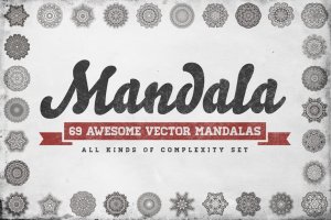 69种曼陀罗花矢量几何图形设计素材包 69 Vector Mandala – All Kinds of Complexity Set