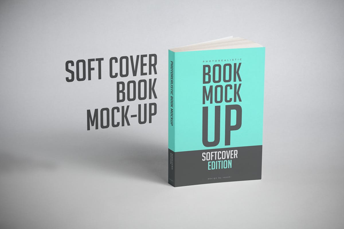 软封面书模样机模板 Softcover Book Mock-up