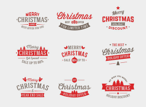 新鲜时尚的圣诞节字体设计素材下载[Ai]