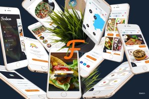 美食主题APP应用UI套件 Foodnow – Sketch Mobile UI Kit