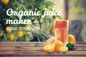 有机果汁品牌场景样机 Organic Juice Maker Scene Generator