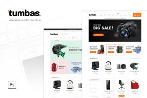 电子商务在线购物网站设计PSD模板 Tumbas – eCommerce PSD Template