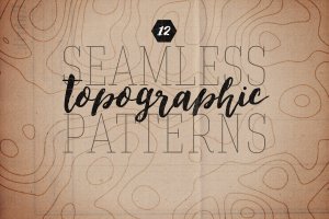 地图图形无缝图案素材v1 Seamless Topographic Patterns Volume 1