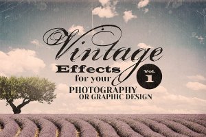 复古艺术照效果PS图层样式 Vintage Effects for Photo or Designs