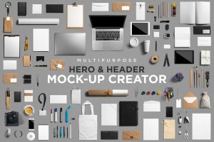 超级巨无霸&Header场景样机设计素材包 Multipurpose Mock-Up Creator