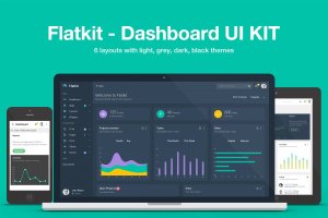 数据统计风格网站后台管理界面HTML模板 Flatkit – Dashboard UI KIT