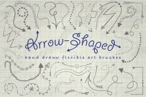箭头图形插画艺术AI笔刷 Illustrator Arrow-Shaped Art Brushes