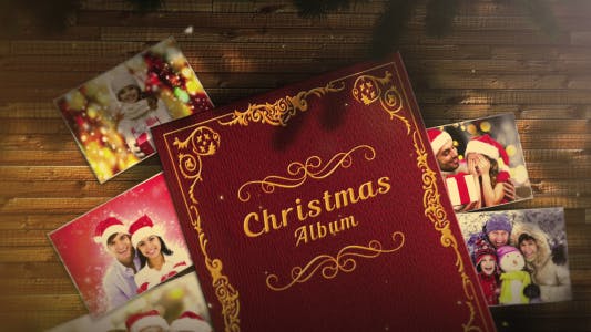 复古风格圣诞节电子相册AE模板 Christmas Album