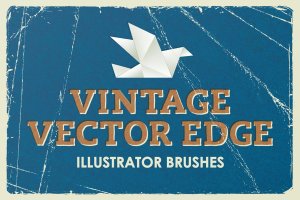 复古纸张折叠折痕边界AI笔刷 Vintage Vector Edge Brushes