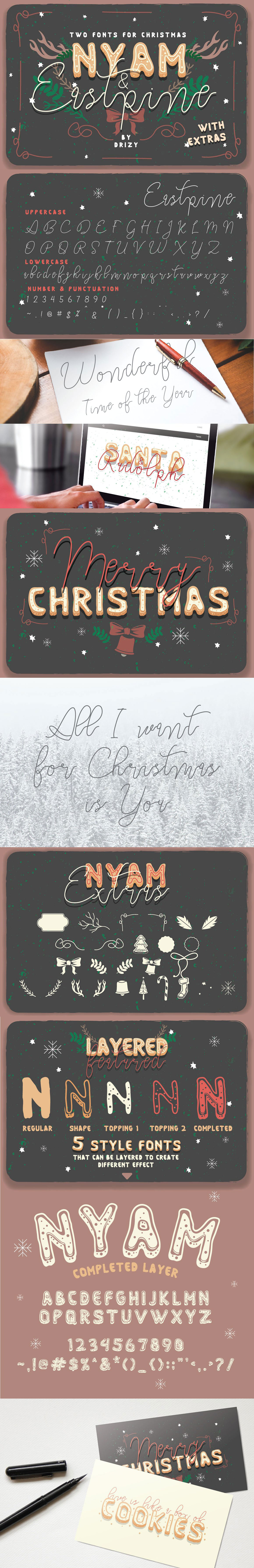 圣诞节节日特别字体打包下载 font-iamxk-com