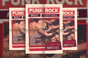 朋克摇滚音乐节传单模板 Punk Rock Music Festival
