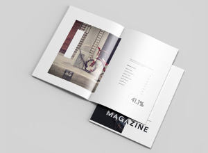 多角度的A4杂志&画册设计展示模型Mockups下载[PSD]