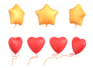 情人节必备的气球元素免费下载[PSD]