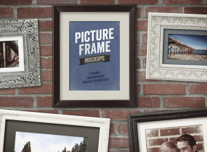 复古纹理相框展示样机模版 Picture Frame Mockups Volume 1