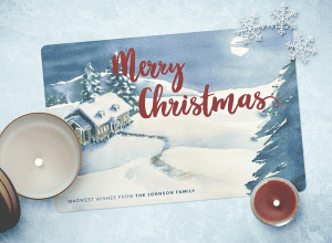 水彩圣诞贺卡模版 Watercolor Christmas Card Template 1-4