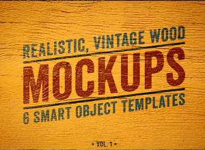 木纹理 Logo 展示样机模版 Wood Logo Mockups Volume 1