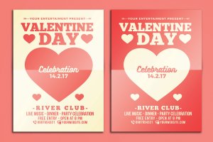 情人节主题俱乐部活动海报传单模板 Valentine Day Celebration