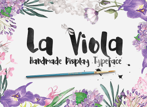 一款优雅的水彩画笔效果字体：La Viola