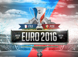 体育赛事宣传海报模板 Euro 2016 Flyer Template