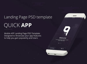 着陆页设计模版 QuickApp – Landing Page PSD Template