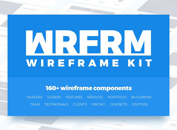 网站设计160+线框套件 WRFRM – Wireframe Kit