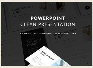 产品方案展示 PowerPoint 幻灯片模板 Clean Presentation