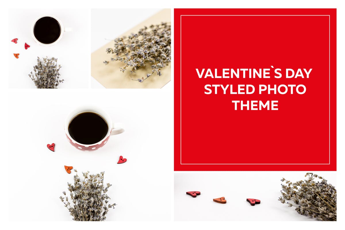 情人节浪漫风格照片样机套装 Valentine`s Day Styled Photo Pack