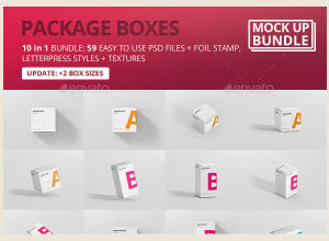 59个高清分辨率包装盒设计模版 Package Box Mock-Up Bundle
