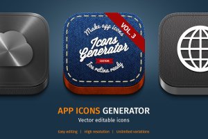 3D/2D＆扁平设计风格APP图标生成器v3 App Icons Generator vol. 3