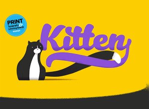 一款可爱到爆的字体：Kitten Typeface Family