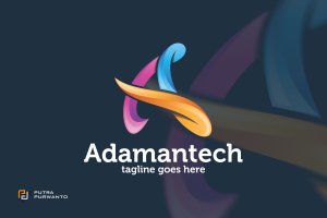 创意字母Logo模板系列之字母A信息科技品牌Logo商标模板 Adamantech / Letter A – Logo Template