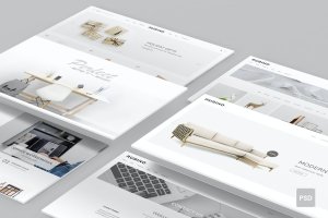 极简主义和创意的网站设计PSD模板 Rubino – Minimal & Creative PSD Template
