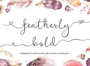 充满浪漫气息的手写英文字体 Featherly Bold – wedding swash font