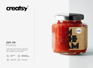 果酱肉酱罐食品包装外观设计样机模板 Jam Jar Mockups