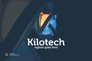 创意字母Logo模板系列之字母K科技品牌Logo商标模板 Kilotech / Letter K – Logo Template