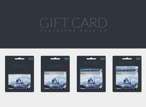 礼品卡展示样机 Gift Card Photoshop Mockup