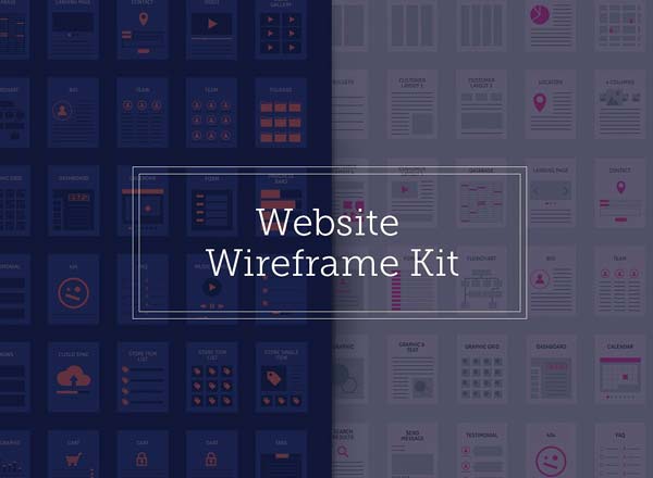 超实用网页设计线框图素材 Website Wireframe Kit [AI&EPS]