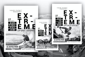 极限运动赛事宣传单设计模板 Extreme Sport Event Flyer