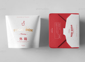 中式食品包装样机 Food Box Mock-up