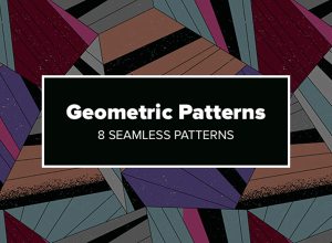 时尚感暴满的几何图形无缝图案集 Colorful Geometric Patterns [EPS, JPG]
