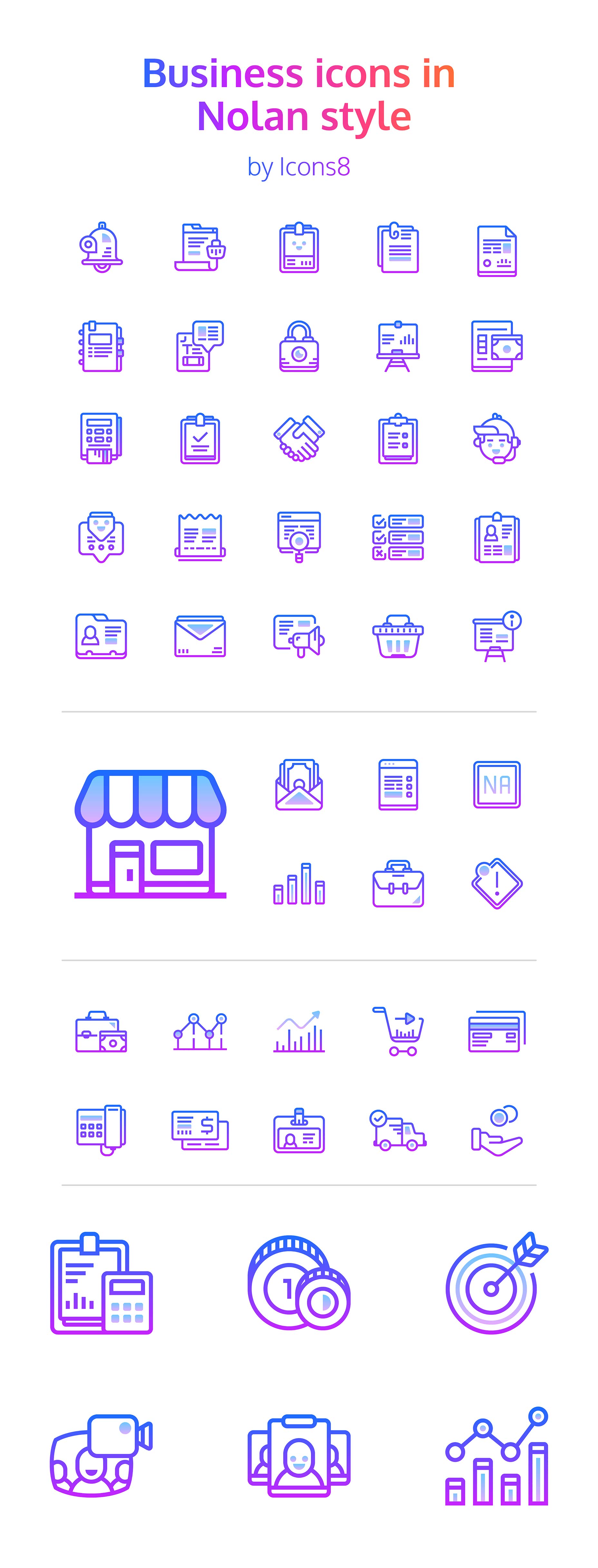 别具一格的电子商务概念图标套装 48 Nolan Business Icons [EPS,SVG,PNG]