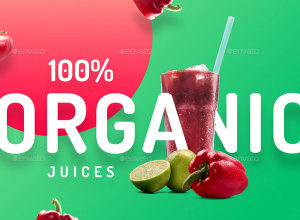 夏日激爽-10款果汁主题巨无霸模板 Organic Juice – 10 Premium Hero Image Templates